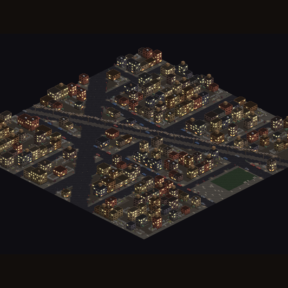 The city at night, from above